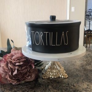 New Rae Dunn Tortilla Lidded Container in Black